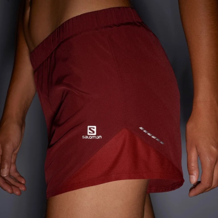 Red Salomon Cross Rebel 4'' Women's Running Shorts | IE OS6950